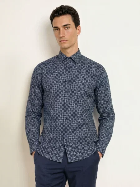 Olymp Košile Modern Fit tmavě modrá bílá