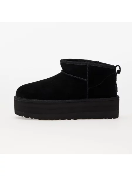 Sneakerși Ugg cu platformă din piele negru