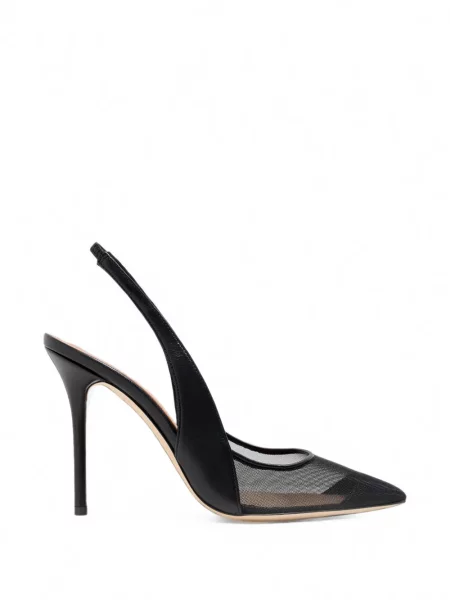 Pantofi cu toc Malone Souliers plasă slingback negru