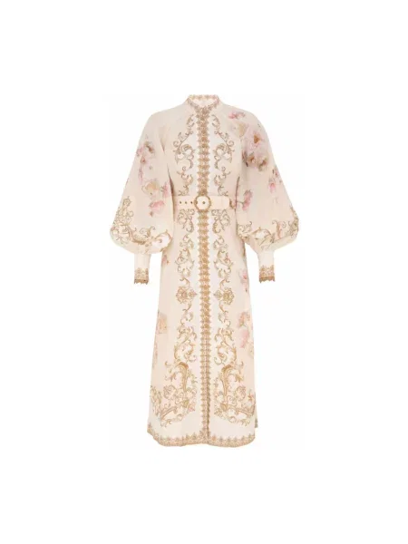 Sukienka midi Zimmermann do kolan beżowa