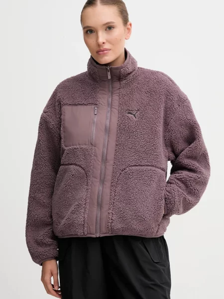 Puma kurtka dwustronna przejściowa oversize fioletowy