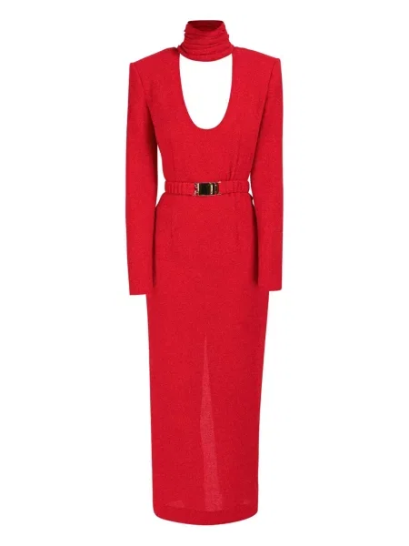 Rochie Rowen Rose drapată de costum roșu