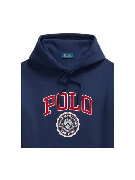 Bluza z kapturem o kroju relaxed fit z mieszanki bawełny Polo Ralph Lauren niebieska
