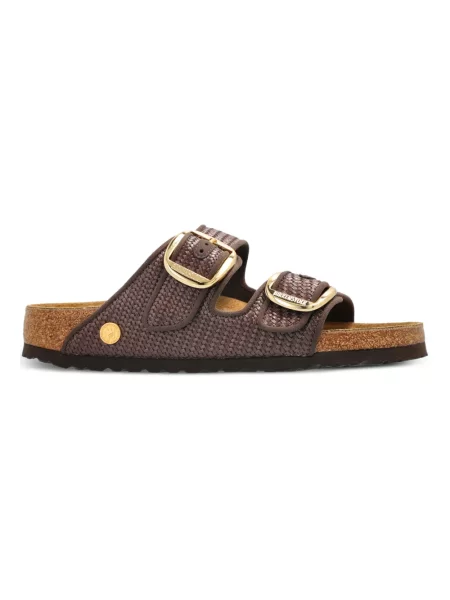 Klapki Birkenstock skórzane brązowe