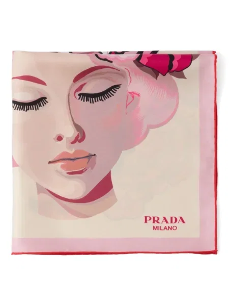 Fular Prada de mătase cu imagine
