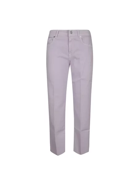 Proste jeansy 7 For All Mankind o krotszym kroju różowe