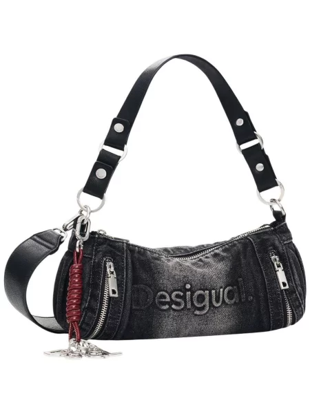 Desigual Geantă de umăr gri denim negru