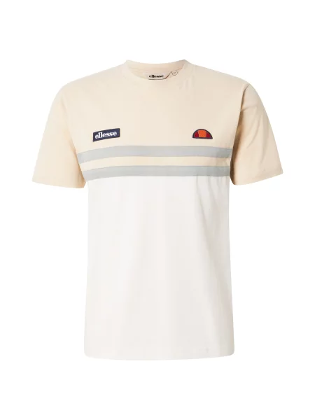 ELLESSE Tricou Venire fildeş / gri piatră / negru alb