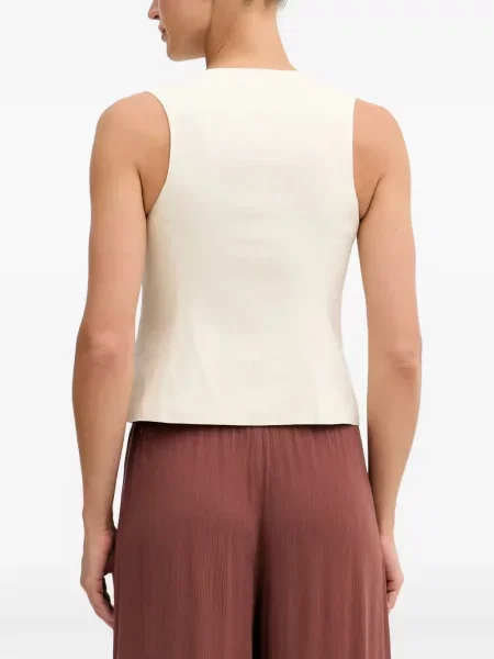 Top Sisley bez rukava s V-izrezom veze