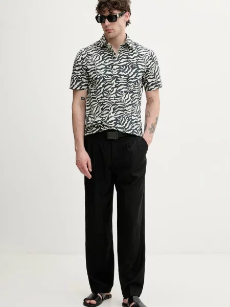 Tommy Hilfiger Cămașă PAPERTOUCH PALM negru