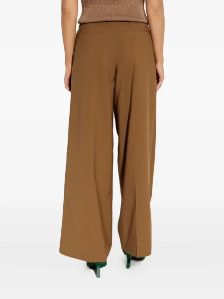 Pantaloni Lacoste plisate maro