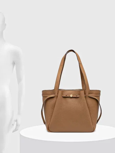 Кожаная сумка Tory Burch бежевая