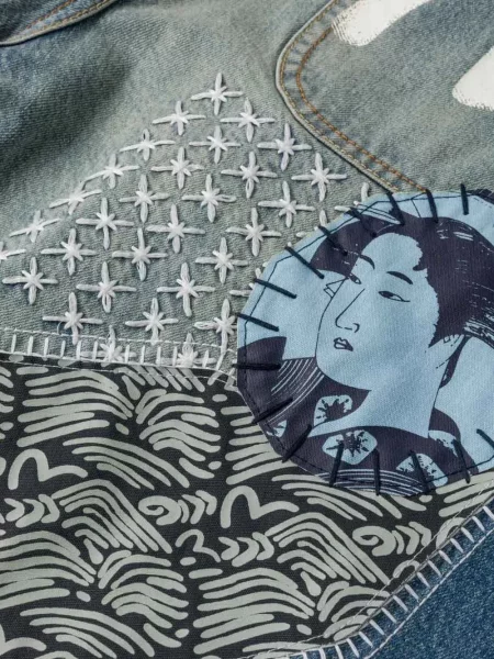 Džínové šortky Evisu modré