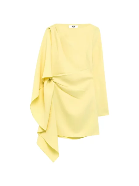 Rochie mini Msgm asimetrică drapată galben