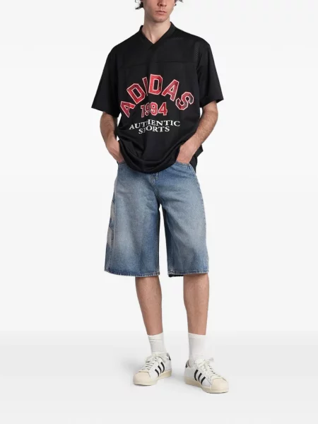 Blugi Adidas cu broderie plasă alergare negru