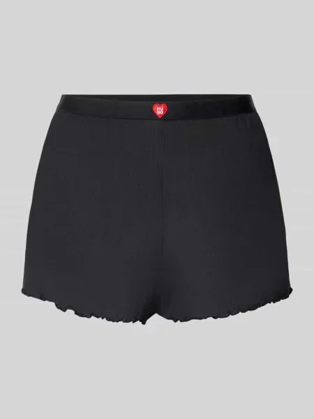Krój regular fit szorty od piżamy z mieszanka modalu model HUGO HEART' czarne
