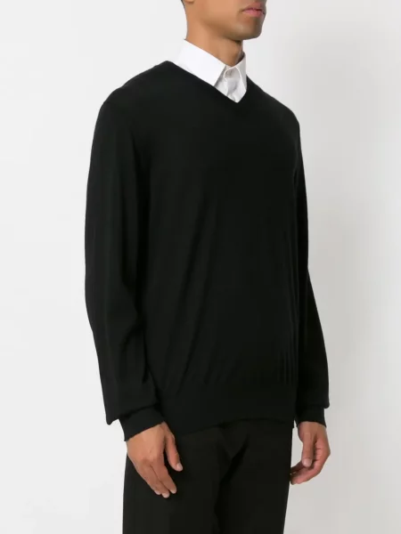 Kašmírový svetr Dolce & Gabbana s výstřihem do v černý