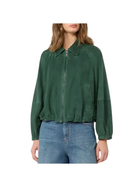 Weekend Max Mara Kurtka skórzana Zuppa zielony