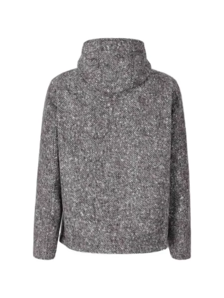 Geacă Herno cu glugă cu model herringbone gri