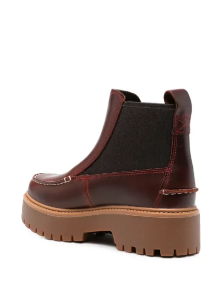 Botine Timberland din piele cu platformă roșu
