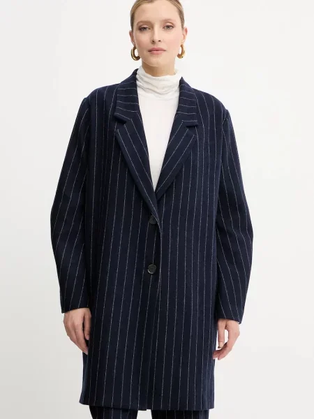 Liviana Conti palton de cașmir marin albastru