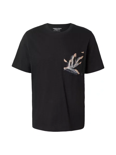 JACK & JONES Tricou JORMONTAUK gri deschis / portocaliu somon negru