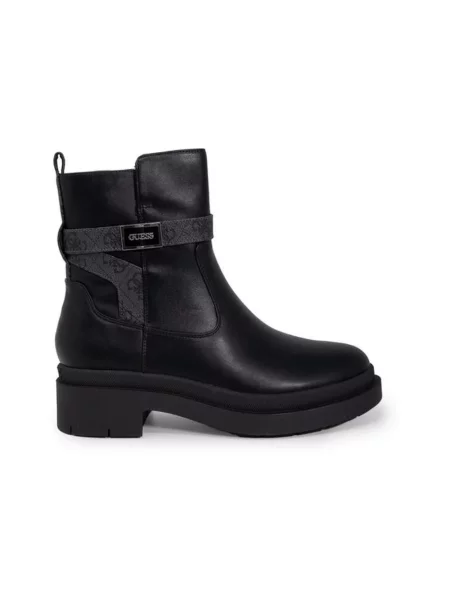 Lniane botki Guess czarne