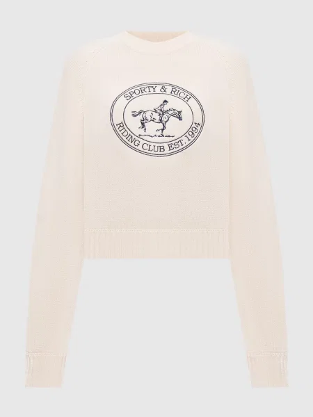 Шерстяной свитер Sporty & Rich бежевый