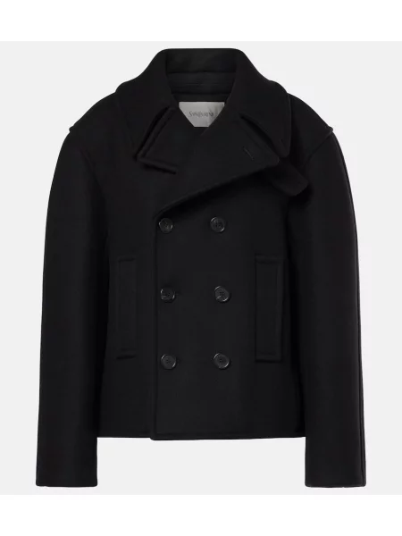 Palton Saint Laurent de lână negru