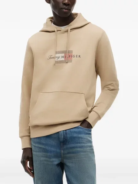 Hanorac cu glugă Tommy Hilfiger cu imagine cu cordon