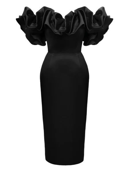 Rochie midi Post Meridiem până la genunchi de costum negru