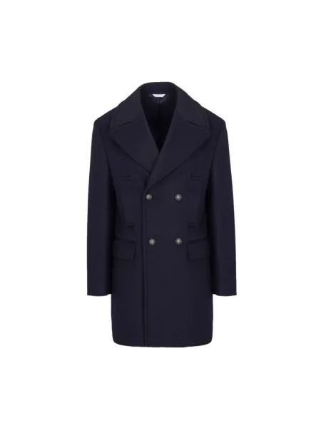 Płaszcz Manuel Ritz z kieszeniami z patkami dwurzędowy niebieski