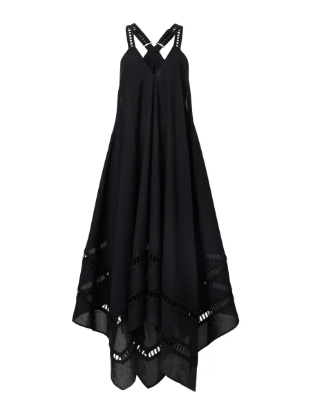 AllSaints rochie din LIL midi evazati negru