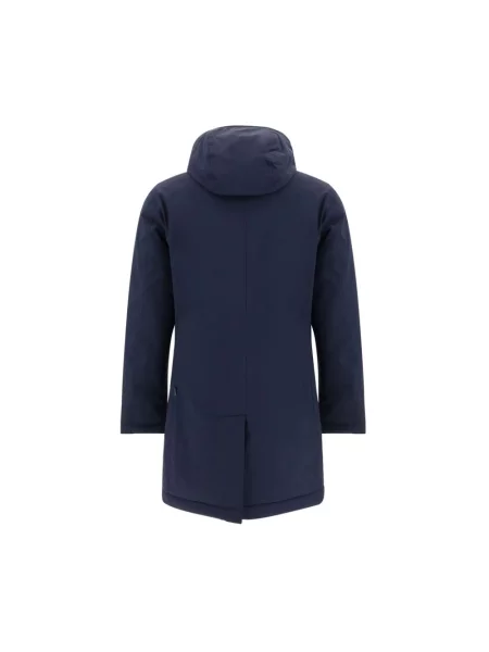 Płaszcz Woolrich z kapturem niebieski