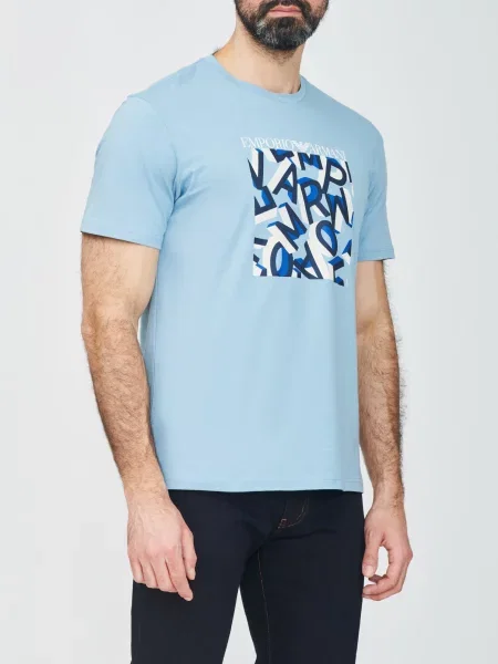 Футболка Emporio Armani блакитна