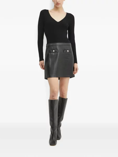 Rochie mini Morgan cu decolteu în V negru