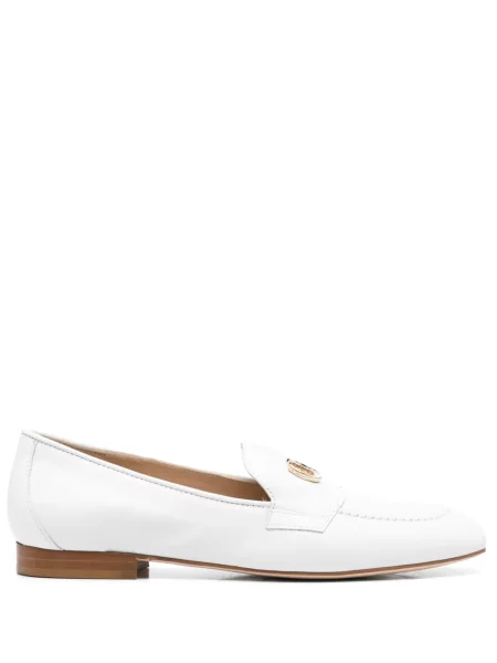 Pantofi loafer Casadei din piele alb