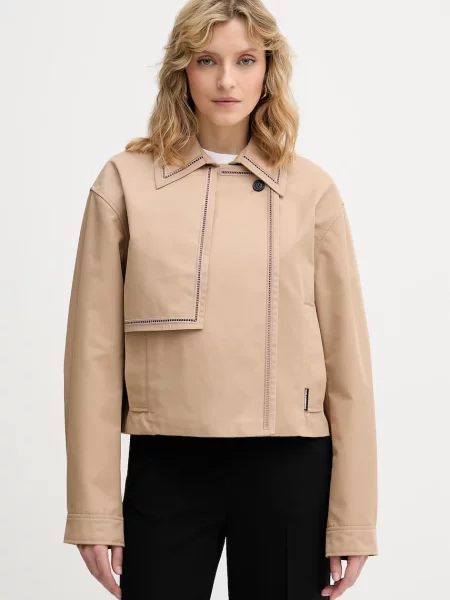 Karl Lagerfeld kurtka męska z bawełny beżowa