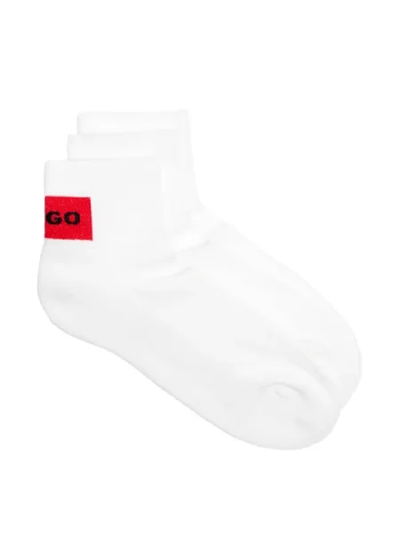 Hugo Bodywear Șosete 3P SH RIB LABEL CC alb