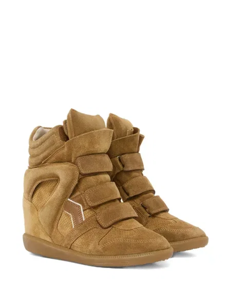 Sneakerși Isabel Marant de catifea maro