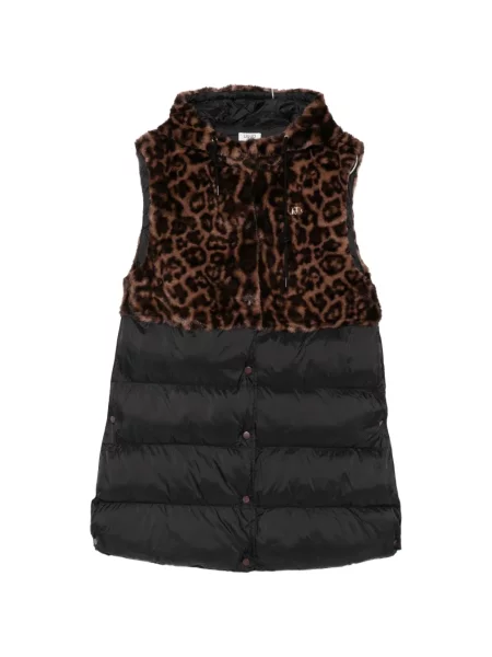 Matlasat vestă Liu Jo cu imagine cu model leopard negru