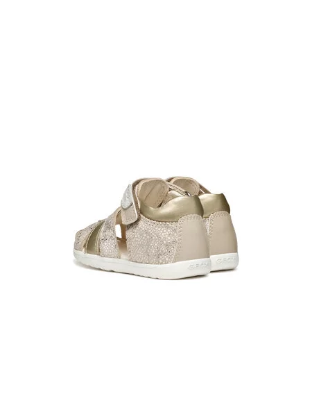 Dětské sandály Geox Macchia white/gold bílé