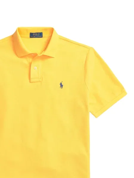 Tricou polo Polo Ralph Lauren cu autograf cu 5 buzunare în carouri gri