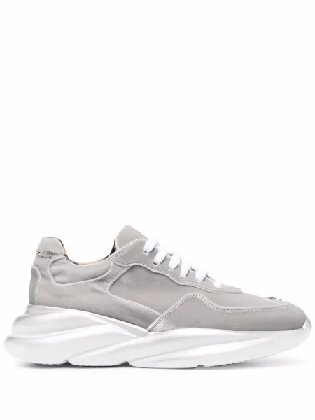Sneakerși Philipp Plein de catifea argintiu