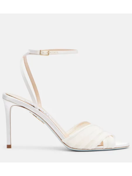 Sandale Aquazzura din satin slingback alb