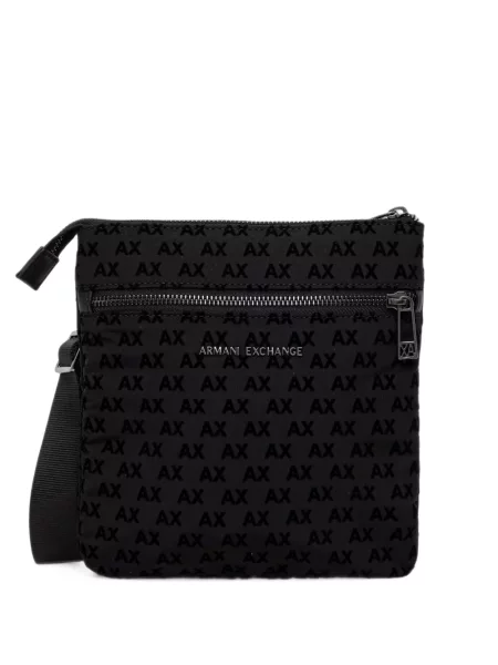 Geantă crossbody Armani Exchange cu autograf negru