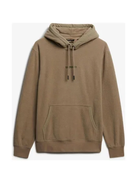 Bluza z kapturem Superdry Micro Logo Fleece S brązowa