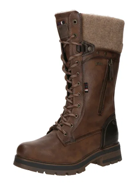 MUSTANG Čizme sa vezicama smeđa
