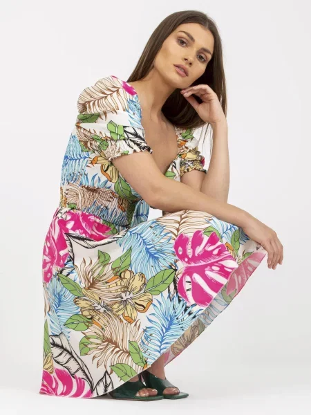 Rochie mini Fashionhunters cu imagine de costum alb