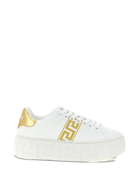 Sneakerși Versace La Greca cu platformă alb